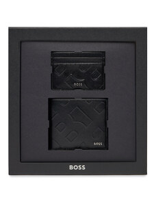 Zestaw portfel i etui na karty Boss Gbbm 8Cc Card Case 50513668 Black 001