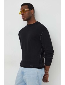 Calvin Klein sweter z domieszką wełny męski kolor czarny lekki