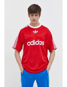 adidas Originals t-shirt Adicolor Poly Tee męski kolor czerwony z nadrukiem IM9458