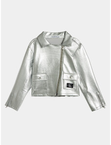 Calvin Klein Jeans Ramoneska Perfecto IG0IG02307 Srebrny Regular Fit