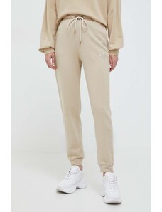 Pinko spodnie dresowe bawełniane kolor beżowy gładkie 100371.A1N7