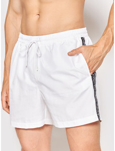 Calvin Klein Swimwear Szorty kąpielowe Medium Drawstringnos KM0KM00741 Biały Regular Fit