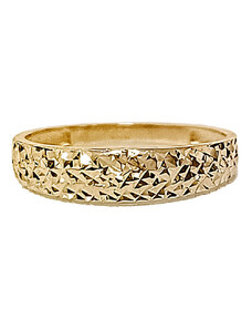 LOVRIN Złoty pierścionek 585 obrączkowy diamentowane elegancki na prezent