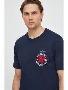 Aeronautica Militare t-shirt bawełniany męski kolor granatowy z nadrukiem