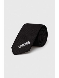 Moschino krawat jedwabny kolor czarny M5662 55058
