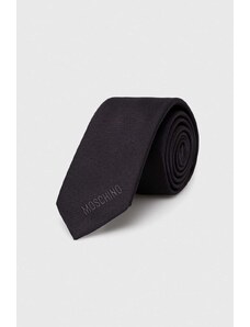 Moschino krawat jedwabny kolor czarny M5776 55069