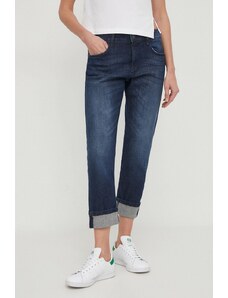 Sisley jeansy damskie kolor granatowy