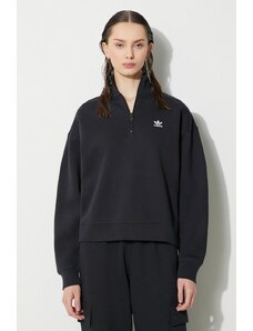 adidas Originals bluza Essentials Halfzip Sweatshirt damska kolor czarny gładka IU2711
