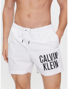 Calvin Klein Swimwear Szorty kąpielowe Medium Drawstring-Nos KM0KM00739 Biały Regular Fit