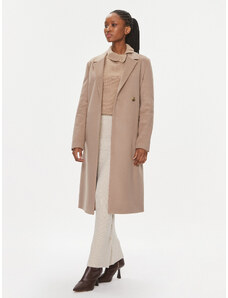 Calvin Klein Płaszcz wełniany Essential K20K205937 Beżowy Regular Fit