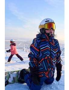 Chłopięca zimowa kurtka narciarska Reima Tirro niebiesko-pomarańczowa