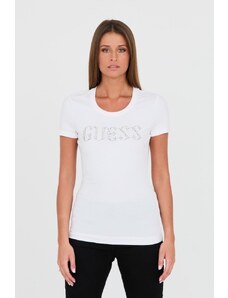 GUESS Biały t-shirt Stones Logo Tee, Wybierz rozmiar XL