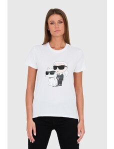 KARL LAGERFELD Biały t-shirt Ikonik 2.0, Wybierz rozmiar L