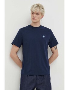 North Sails t-shirt bawełniany męski kolor granatowy gładki 692970