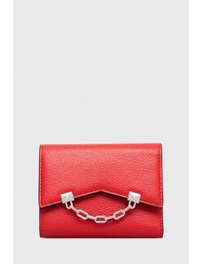 Karl Lagerfeld portfel skórzany damski kolor czerwony