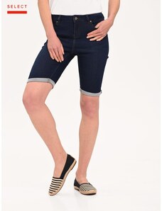 Volcano Granatowe dopasowane jeansowe szorty damskie D-FIFY