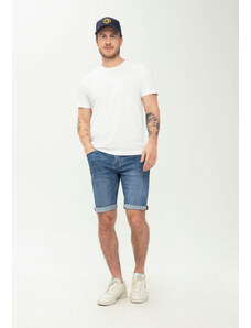 Volcano Niebieskie szorty jeansowe męskie z prostą nogawką D-LENZO