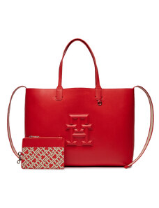Torebka Tommy Hilfiger Iconic Tommy Tote Mono Pouch AW0AW16072 Fierce Red XND