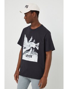 Levi's t-shirt bawełniany męski kolor czarny z nadrukiem