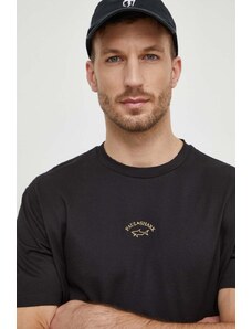 Paul&Shark t-shirt bawełniany męski kolor czarny z nadrukiem 24411033