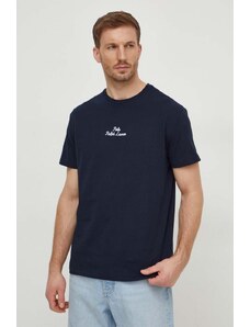 Polo Ralph Lauren t-shirt bawełniany męski kolor granatowy gładki