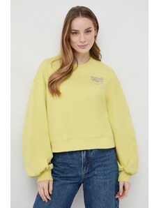 Pinko bluza bawełniana damska kolor żółty z aplikacją 102827.A1R8