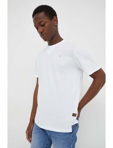 G-Star Raw t-shirt bawełniany męski kolor biały gładki