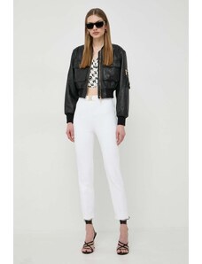 Elisabetta Franchi spodnie damskie kolor biały dopasowane high waist PAT1441E2