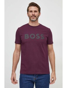 Boss Orange BOSS t-shirt bawełniany BOSS CASUAL kolor fioletowy z nadrukiem 50481923