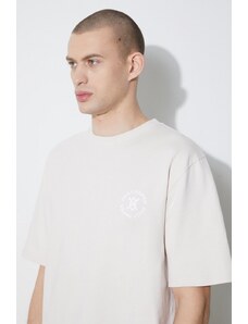 Daily Paper t-shirt bawełniany Circle SS męski kolor beżowy z nadrukiem 2412009