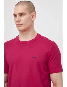 Boss Green t-shirt męski kolor różowy z nadrukiem