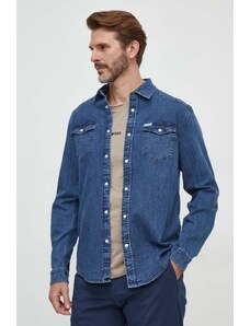 Guess koszula jeansowa TRUCKEE męska kolor niebieski regular z kołnierzykiem klasycznym M4RH02 D3PF4