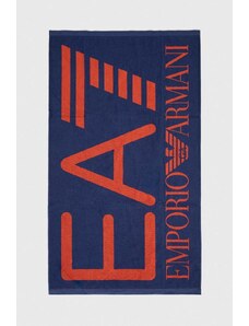 EA7 Emporio Armani ręcznik bawełniany 100 x 170 cm kolor granatowy