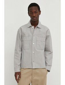 Abercrombie & Fitch kurtka jeansowa męska kolor szary przejściowa
