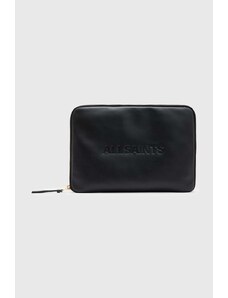 AllSaints pokrowiec na laptopa skórzany Saff Lea kolor czarny