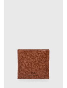 Polo Ralph Lauren portfel skórzany męski kolor brązowy