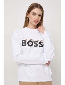 BOSS bluza bawełniana damska kolor biały z aplikacją 50508499