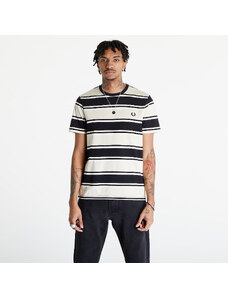 Koszulka męska FRED PERRY Bold Stripe T-Shirt Oatmeal/ Ecru/ Black