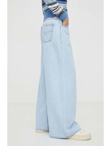 Levi's jeansy BAGGY WIDE LEG damskie kolor niebieski