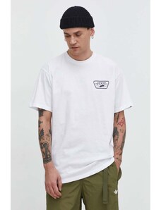 Vans t-shirt bawełniany męski kolor biały z nadrukiem