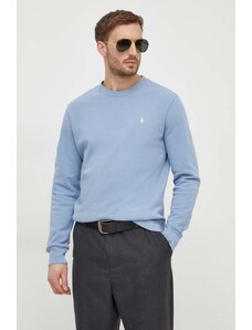 Polo Ralph Lauren bluza bawełniana męska kolor niebieski gładka