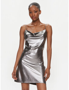 ROTATE Sukienka koktajlowa Metallic Mini Slip 1116472293 Srebrny Regular Fit