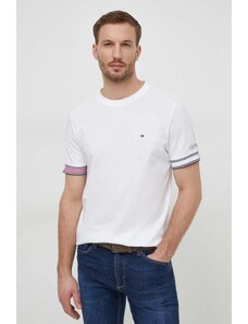 Tommy Hilfiger t-shirt bawełniany męski kolor biały z nadrukiem MW0MW34430