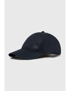 Calvin Klein czapka z daszkiem kolor granatowy gładka