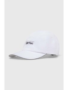 Calvin Klein Performance czapka z daszkiem kolor biały z aplikacją