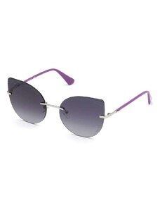 Guess Damskie okulary przeciwsłoneczne w kolorze srebrno-fioletowym