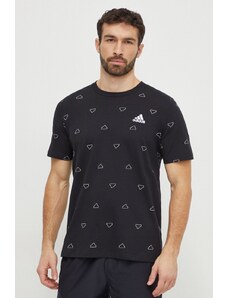 adidas t-shirt bawełniany męski kolor czarny wzorzysty IS1826