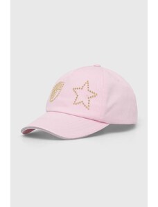 Chiara Ferragni czapka z daszkiem bawełniana EYE STAR kolor różowy z aplikacją 76SBZK13