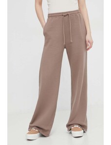 Abercrombie & Fitch spodnie lounge kolor brązowy gładkie