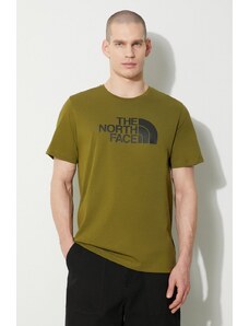 The North Face t-shirt bawełniany M S/S Easy Tee męski kolor zielony z nadrukiem NF0A87N5PIB1
